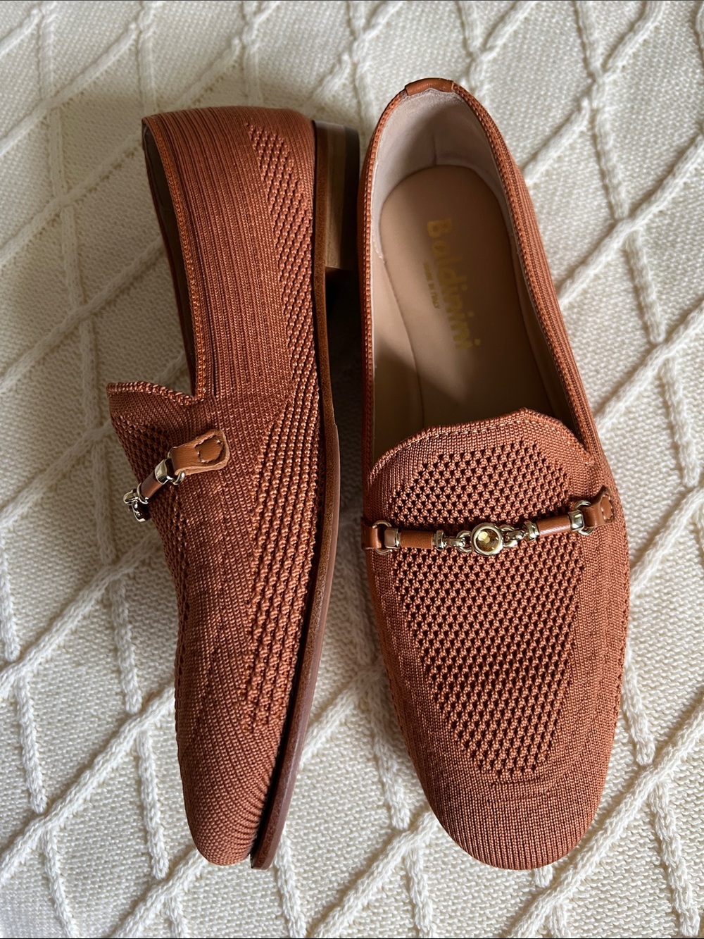 Baldinini Knit Loafers in Camel EU 36 / US 6 New